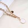 Enautoabs Plated Chunky Chain Necklace Gold Round Shell Coin Disc
