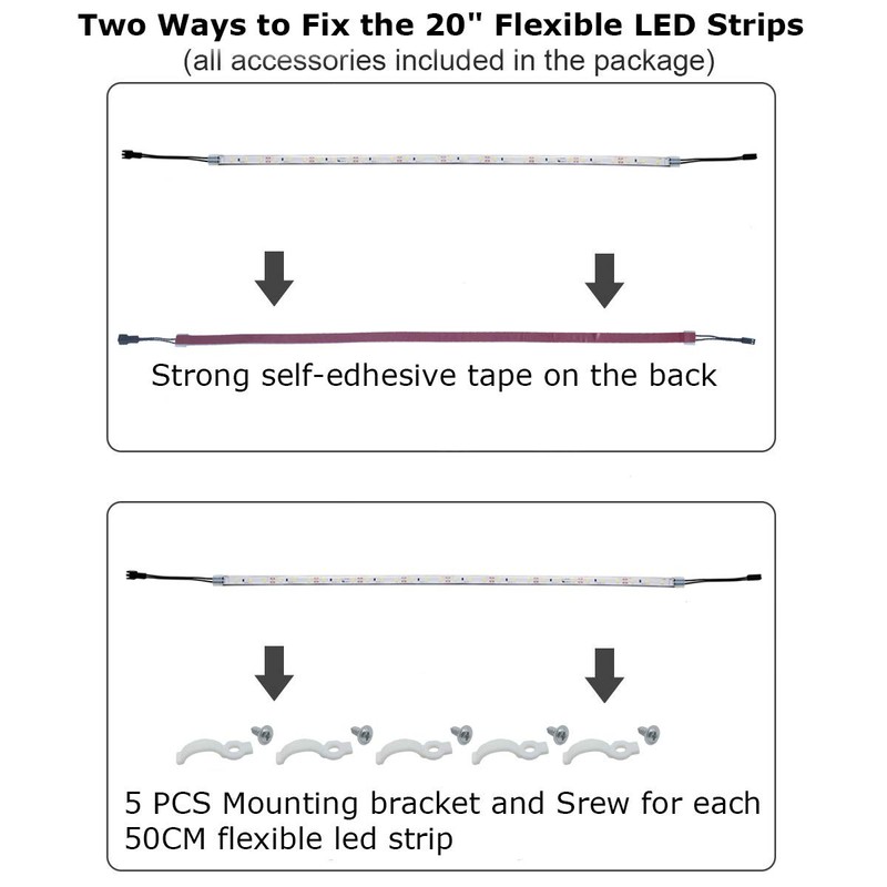 Litever Under Cabinet Light, 6 PCS 20 Inches Flexible LED