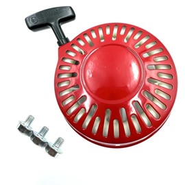 KINDZA Fan Cover for Honda GX270/GX240 Recoil Starter Assembly for Honda GX270 GX240 Recoil Starter with Fan Cover for Honda GX270 GX270 with Bolts (Recoil Starter, Red)