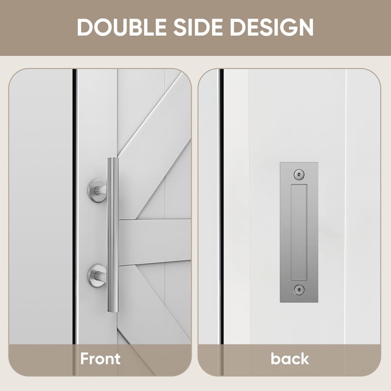 JUBEST 12'' Sliding Barn Door Handle Pull Flush Handle Set,
