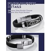 Bandmax Masonic Freemason Bracelet for Men Black Leather Freemason Masonic