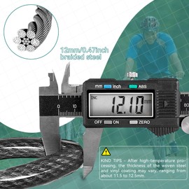 Loop Cable 3.0 m x 12 mm, Steel Cable with Plastic Sheathed, Cable Lock to Protect Your Bike, Secure for Bicycle/Motorcycle/Ebike (10 ft)