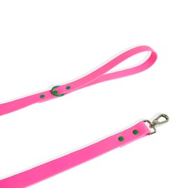 Pet Leash – Waterproof Coated Material | Easy-to-Clean Design | Durable Construction | Waste Bag Attatchment | All-Weather Adventures (Watermelon Burst)