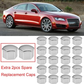 Gebildet 17 mm Chrome Wheel Nut Covers, 24 Piece Universal Wheel Bolt Cap Screw Protection Set, 17 Piece 17 mm Wheel Bolt Covers, 5-Piece Round Anti-Theft Caps and 2-Piece Clips