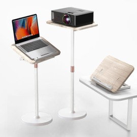 NAMON 2-in-1 Laptop Floor Stand & Desktop, Adjustable Height from 16.5" to 51", Perfect for Home, Office (White)