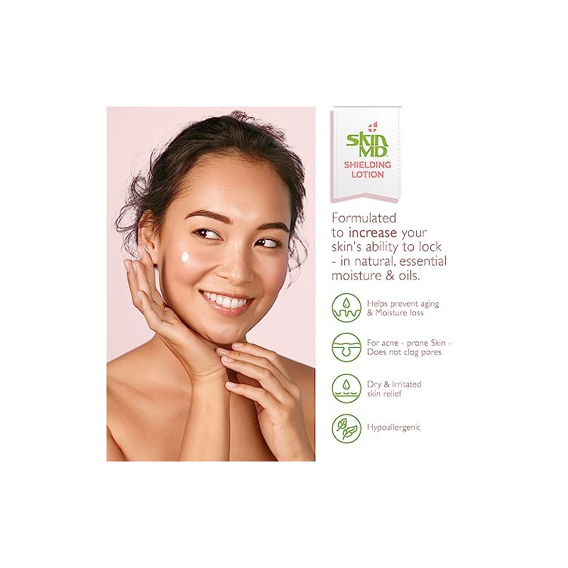 Skin MD Natural Shielding Lotion Bottle for Hands, Face and