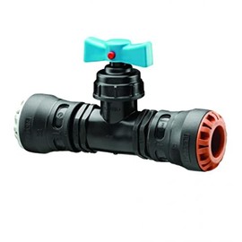 MDPE Pipe Fitting Push-Fit Stop Tap PE x Copper 25mm X 22mm