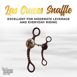 Colorado Saddlery The Las Cruces Snaffle Bit for Horses - 5" Mouth Western Horse Bit - 7" Antique Brown Cheeks - Horse Mouthpiece for Everyday Riding & Training