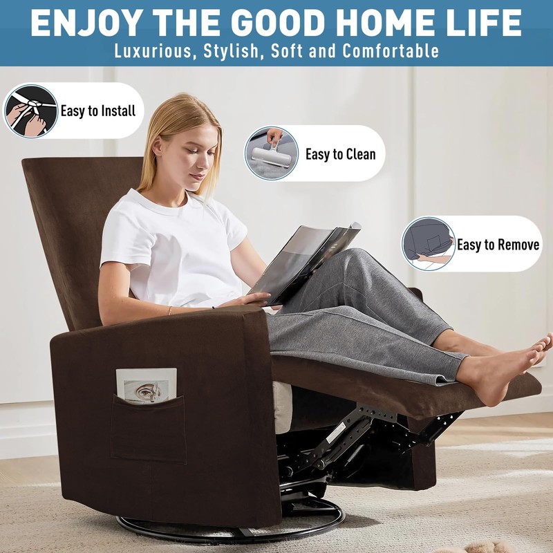 ZNSAYOTX 2025 Velvet Soft Recliner Cover Newest 3-Piece, Luxury Recliner