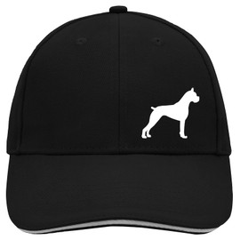 Huuraa Cappy Hat German Boxer Silhouette Gift German Boxer Gift Idea, Black/Light Grey, Unit size