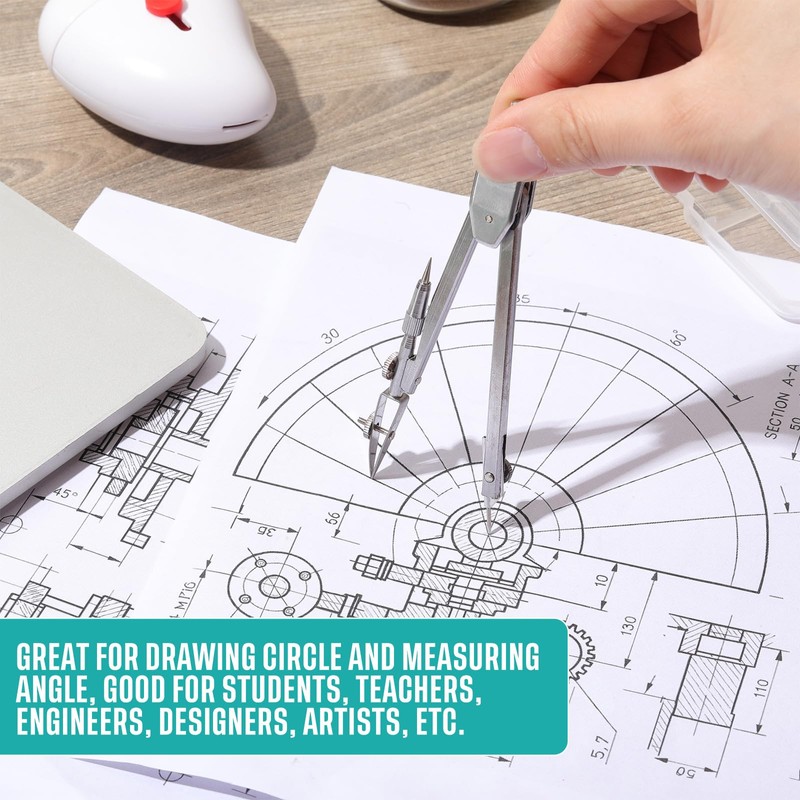 EBOOT Student Geometry Math Set, Drawing Compass and 6 Inch