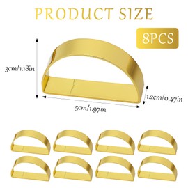 Pack of 8 napkin rings, napkin rings, gold, ring napkin rings, napkin buckles for weddings, Christmas, Thanksgiving and festive occasions, robust and versatile