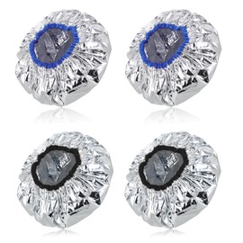 4 Pcs Heat Cap For Deep Conditioning Hair Cap For Oil Treatment Deep Double Layer Aluminum Foil Heat Cap Reusable Aluminum Foil Heat Heated Shower Cap For Home Salon Use Hair Dyeing