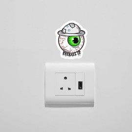 Ten Four Distributions Eye-Catching Fun: Set of 4 Funny Eyeball IT Hard Hat Stickers - 2.5 Inch Multicolor