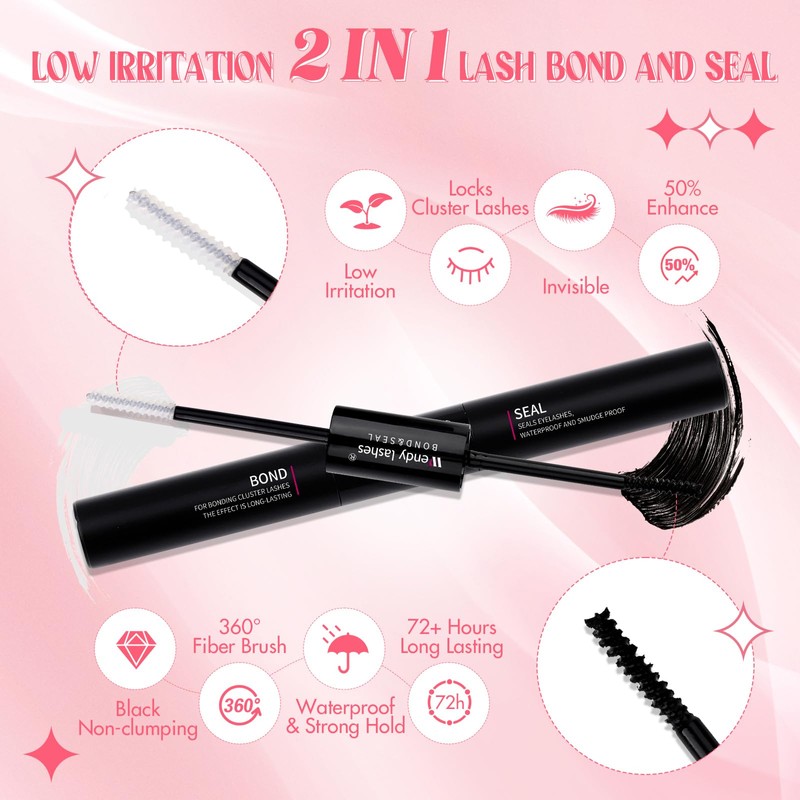 Eyelash Extensions Set, 80D Natural DIY Eyelashes, 8-16 mm, D