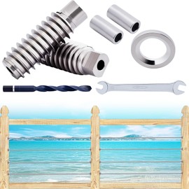 RiaYer 20-Pack Invisible Cable Railing Kit, 1/8" T316 Stainless Steel Tensioner Hardware for Wood Posts Deck Railing System, Reusable Swage Lag Screw Set for 10 Cable Runs