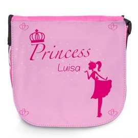 Umhängetasche für Kinder mit Namen Luisa und schönem Prinzessin-Motiv | Schultertasche für Mädchen
