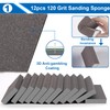 smseace 12Pack Sanding Block 120 Grit Sandpaper block Washable and