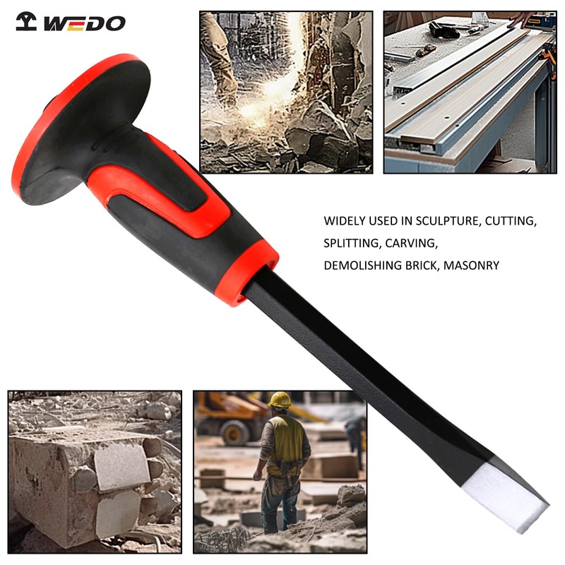 WEDO 3PCS Masonry Chisel Set, Pointed & Flat End Chisels