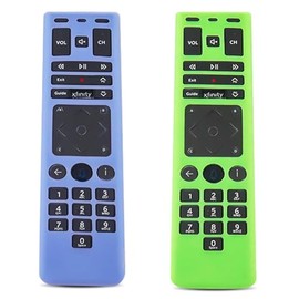 [2 Pcs] Remote Protective Case for Xfinity Remote Control,Silicone Case Skin Sleeve for XFinity Comcast XR15 Voice Remote Control,[Thicken Layer] Shockproof Bumper Remote Back Covers-Glow Green+ Blue
