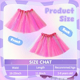 Hoemwarm 18 Pcs Rainbow Tutu Dresses for Toddler Girls, 3 Layers Toddler Tutu Skirt Princess Tutu Bulk Multicolor Fluffy Tulle Star Skirt for Toddler Girls Birthday Party Costume Princess Tutu Dresses