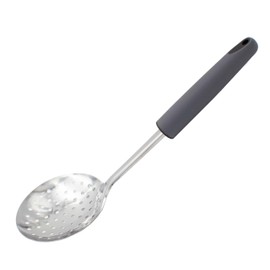 mucHome Professional Skimmer Stainless Steel 33 cm Skimmer Ladle with Rubberised Handle Dishwasher Safe