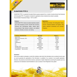 ELBAFOOD PTFE Dielectric Grease | Silicone Base | PTFE | Teflon | POLYTETRAFLUOROETHYLENE | Cross Reference Kluber (400 Grams Cartridge)