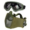 Yzpacc Airsoft Mask with Protective Glasses, Foldable Half Face Airsoft