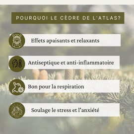 Huile Essentielle de l'Atlas Cèdre de l'Atlas 10 ml, 100% Pure and Natural - Ideal for Diffusing and Pouring Lutter Against Insects
