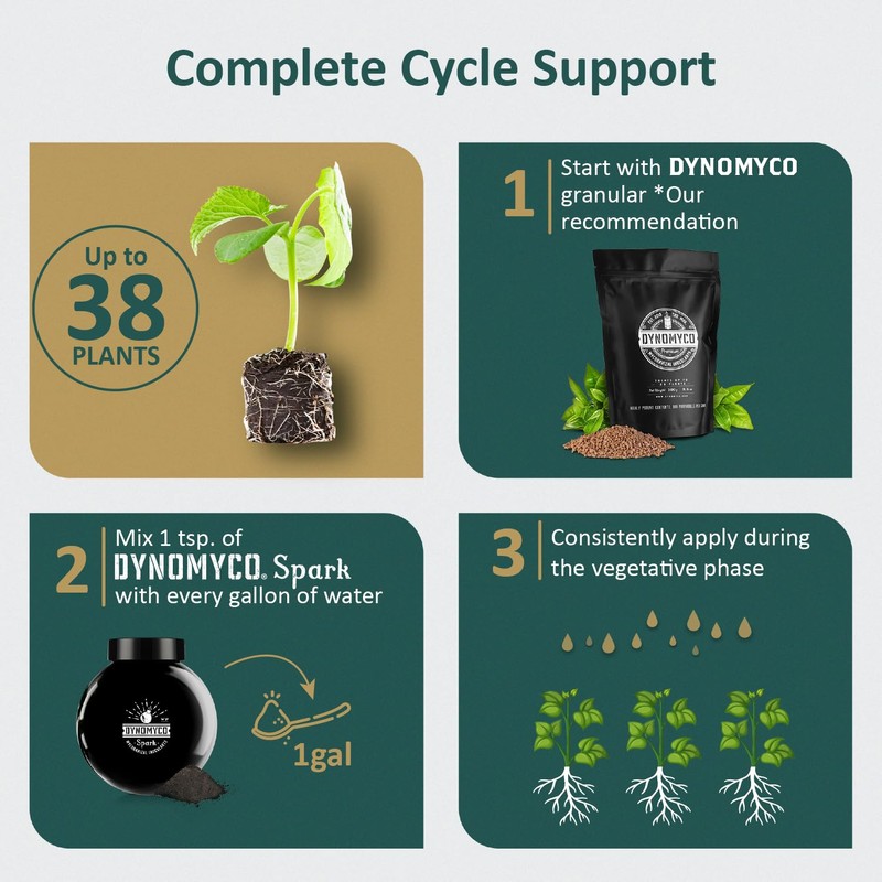 DYNOMYCO Spark 3 in 1 Mycorrhizal Inoculant Root Enhancer Powder
