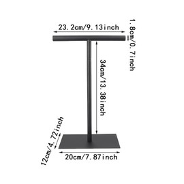 Hand Towel Holder Rack with Heavy Base Stand Wall Racks of Bathroom Hanger Support Serviette A Main Kitchen for Bedroom Vanity Pied Guest Modern Display Freestanding(Black)