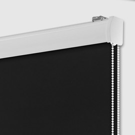 Blackout Corded Roller Window Shades – Waterproof Thermal Insulated Fabric Blinds with UV Protection, Easy to Install for Home, Office, Bathroom (40" W x 72" L, Black)