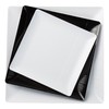 Exquisite Disposable-White-Plastic-Plates-Square Linear (40 Pack) Wedding Dinner Fancy Tableware Dishes