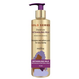 Pantene Gold Series Argan Oil, Sulfate Free, Leave In Detangling Milk And Conditioner For Natural And Curly Hair, 7.6 FL OZ (Pack of 12)