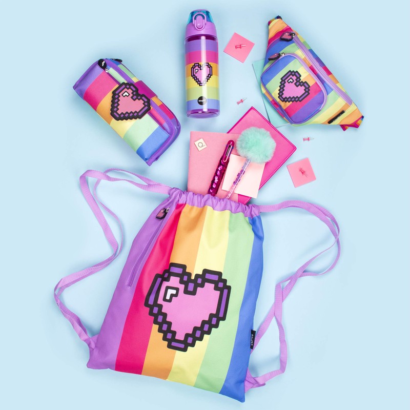 Fringoo - 600ml Kids Water Bottle with Straw & Fliptop