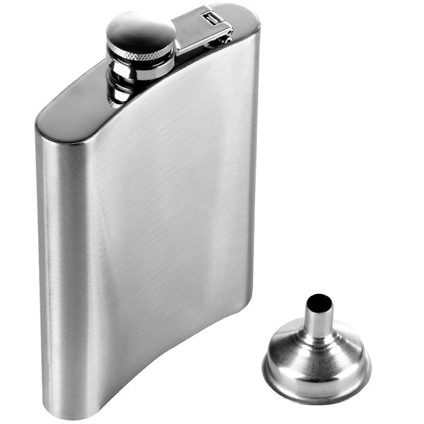 Anpro Stainless Steel Hip Flask with Funnel 8 oz