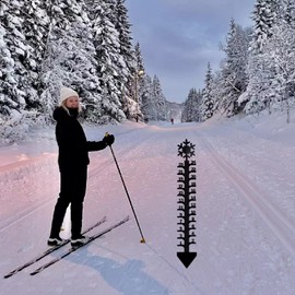 Jonuiony Deer Snow Gauge, 24 inch Snow Meter, Christmas Elk Snow Measuring Ruler, Snow Depth Measuring Stake Weatherproof, Metal Yard Rain Gauge Stake for Outdoor Garden Decoration (Snowflake)