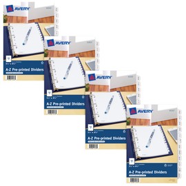 Avery A-Z Dividers, 12-Tab Sets, 8-1/2" x 5-1/2", 4 Binder Divider Sets (43131)
