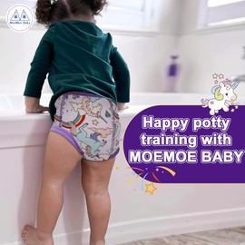 MOEMOE BABY Training Underwear 8 Packs Soft Cotton Absorbent Potty Training Pants for Toddler Boys and Girls 8 Years