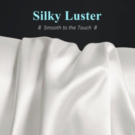 DOWNSTORIA Satin Pillowcase for Hair and Skin Similar to Silk Pillow Cases 2 Pack, Silky Pillow Cover with Envelope Closure Set of 2, Gifts for Women Men(20x30 Inches, White)