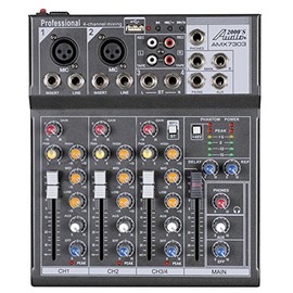 Audio2000'S S7303- Professional Four-Channel Audio Mixer with USB and DSP Processor