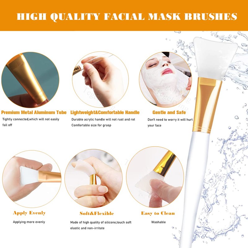 6 cepillos de silicona para mascarilla facial, cepillo suave para