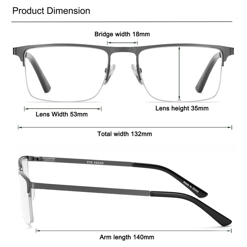 EYECEDAR 5 Pack Blue Light Blocking Reading Glasses Men Computer