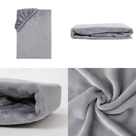 CARPE SONNO® Warm Cashmere Touch Fitted Sheet 200 x 200 cm Winter Cuddly Fitted Sheets Plush Bed Sheet 200 x 200 cm Fitted Sheet 200 x 200 cm Grey