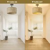 Giutna 13"Rattan Ceiling Light Fixture Flush Mount, 2-Light Boho Rattan