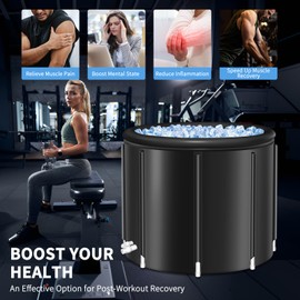 Ice Bath Cold Plunge Tub - 88 Gallon Ice Bath Tub for Athletes, Portable Cold Water Plunge Tub for Recovery & Relaxation - Multi-Layered Ice Cold Pod for Water Therapy
