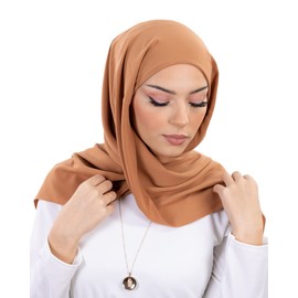 Medine Silk Hijab with Integrated Hat Made in Turkey for Muslim Women, brick red