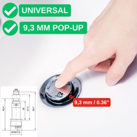 Pop Up Set Replacement Spigot 1 Piece Brass 54mm Length Fits Most Popup Drain Fittings Repair Screw with Strong Spring Drain Valve Replacement Part Sink, Bathtub