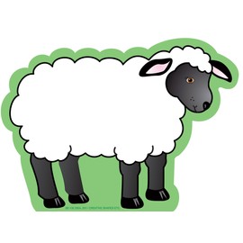 SHAPES ETC. Sheep Large Notepad 5inx7in 50 sht Barnyard Animals Cute Notes Farm Animal Crafts VBS Messages Reminders School Decor Bulletin Boards Creative Classroom Notepads USA Made