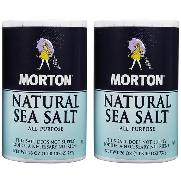 Morton Salt Natural Sea Salt - 26 oz - 2 Pack